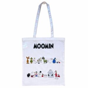 Moomin Bag 100% Cotton Tote Shopper White Multicolor